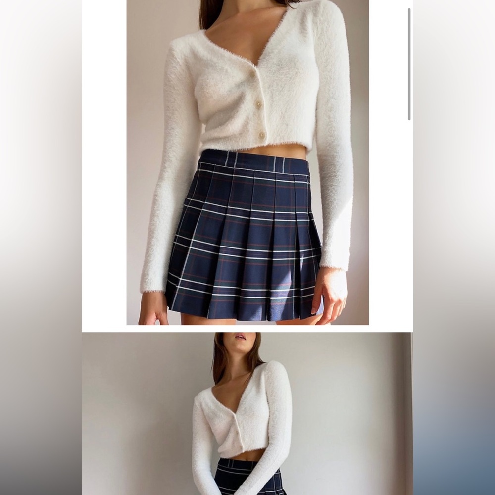 Aritzia sunday best reese cropped cardigan white xs